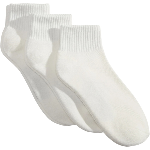 2026 Vans Classic Quarter Crew Socks - 3 Pairs VN000QBXWHT1 - White